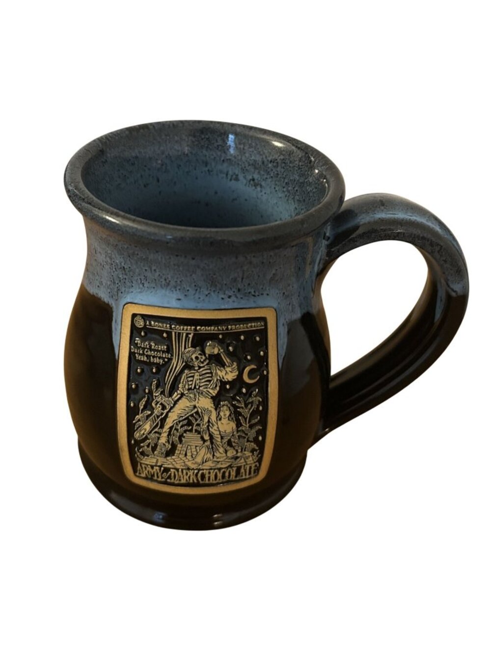 Bones Coffee Company "Army Of Dark Chocolate" Glazed 14oz Coffee Mug 2022